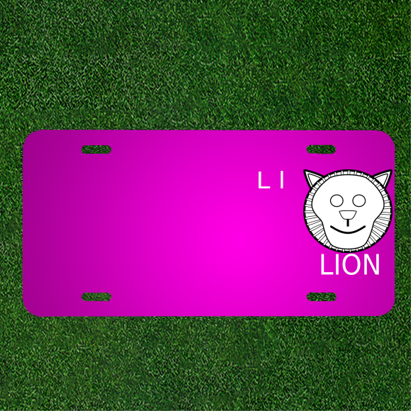 Custom Personalized Car License Plate With Add Names To Mask Lion Child