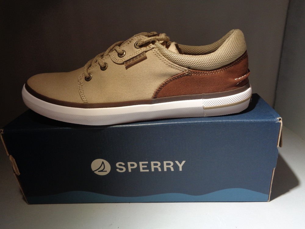 Men's Sperry Beige Crossjack Vulcanized Sneaker New! NIB! Sizes! STS25910