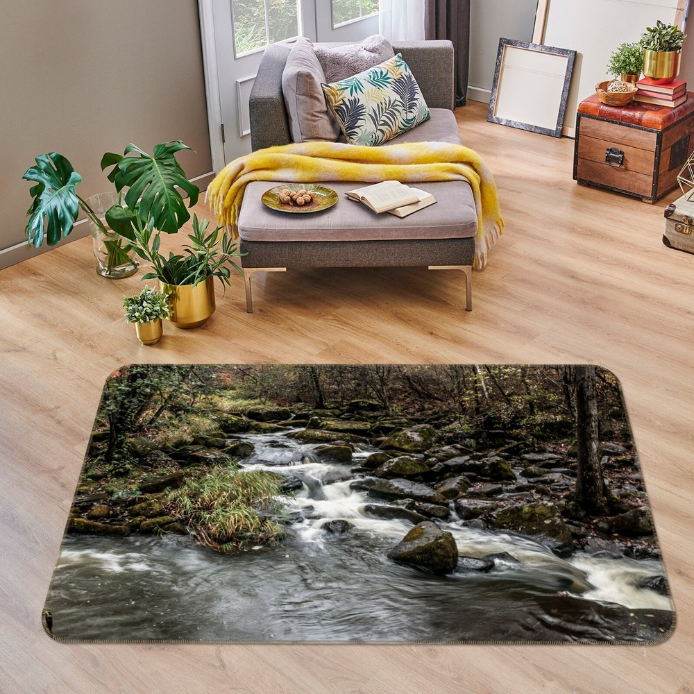 3D Forest River ZHUC2258 Game Non Slip Carpet Mat Photo Carpet Amy