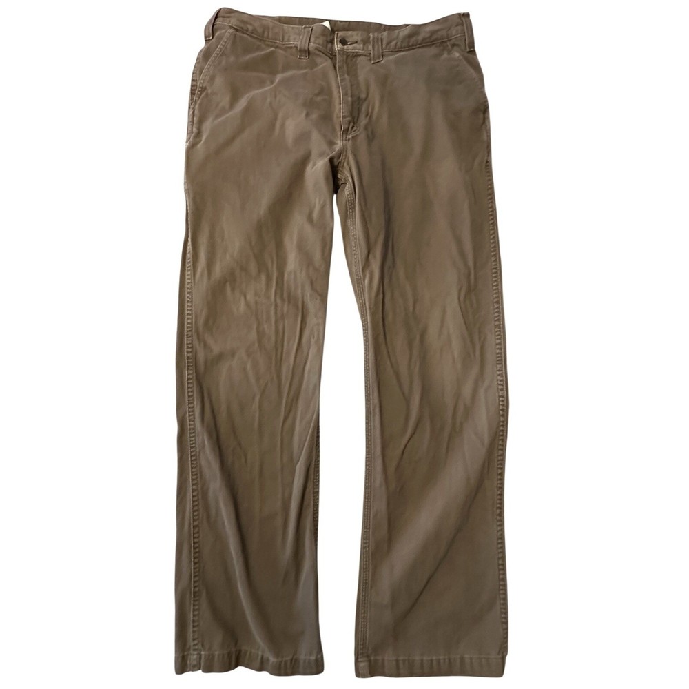 Carhartt Mens Work Pants Brown 40x34 Relaxed Fit Utility Distressed Stained