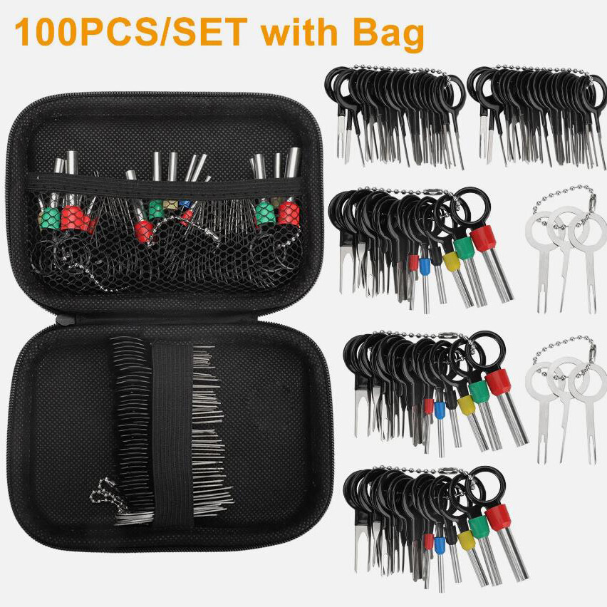 100pcs Automotive Connector Removal Tool Set W/ Pin Ejector Wire Extractor New