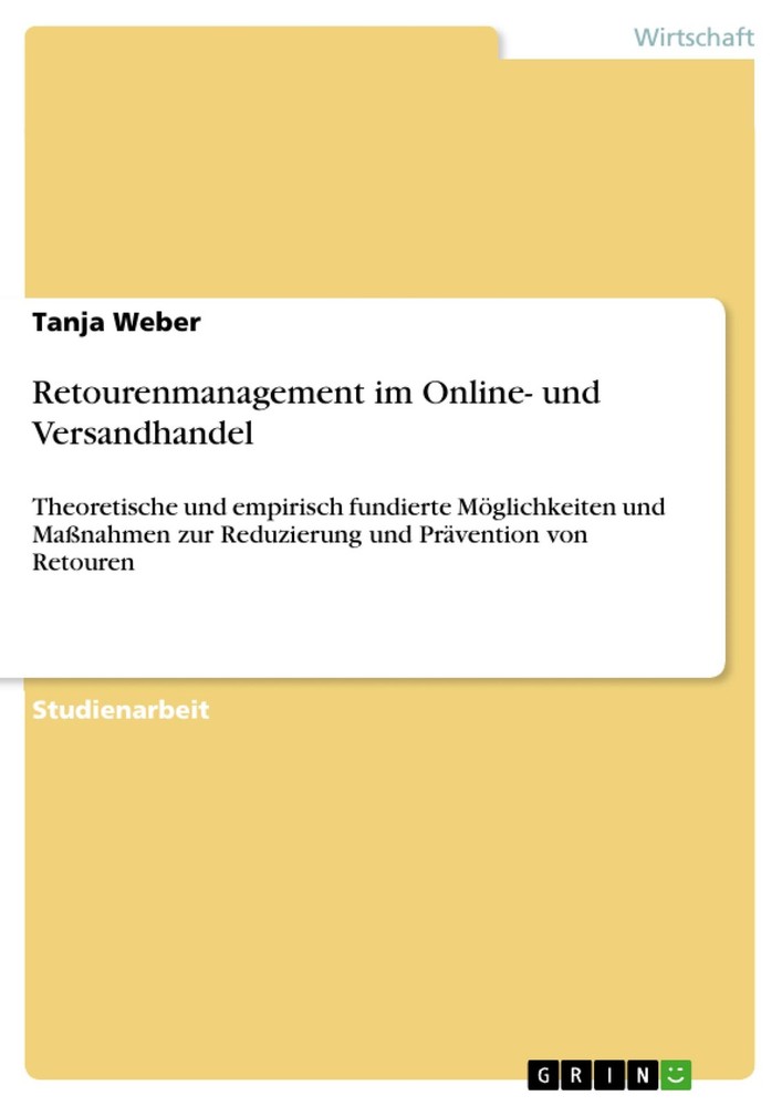 Tanja Weber Retourenmanagement im Online- und Versandhandel (Paperback)