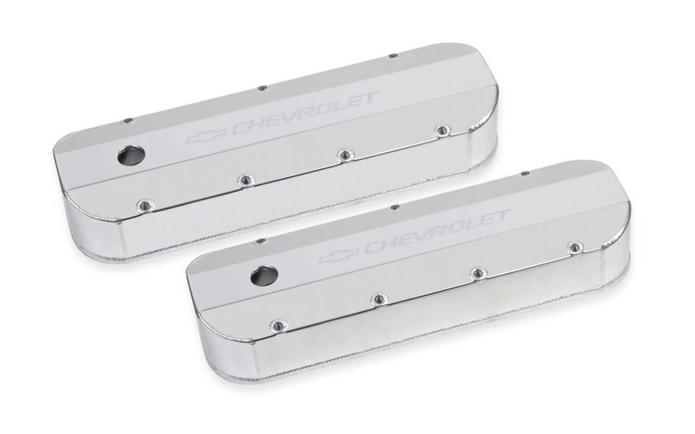 Holley 241-278 BBC Billet Rail Fab Valve Covers with 0.125 Hole