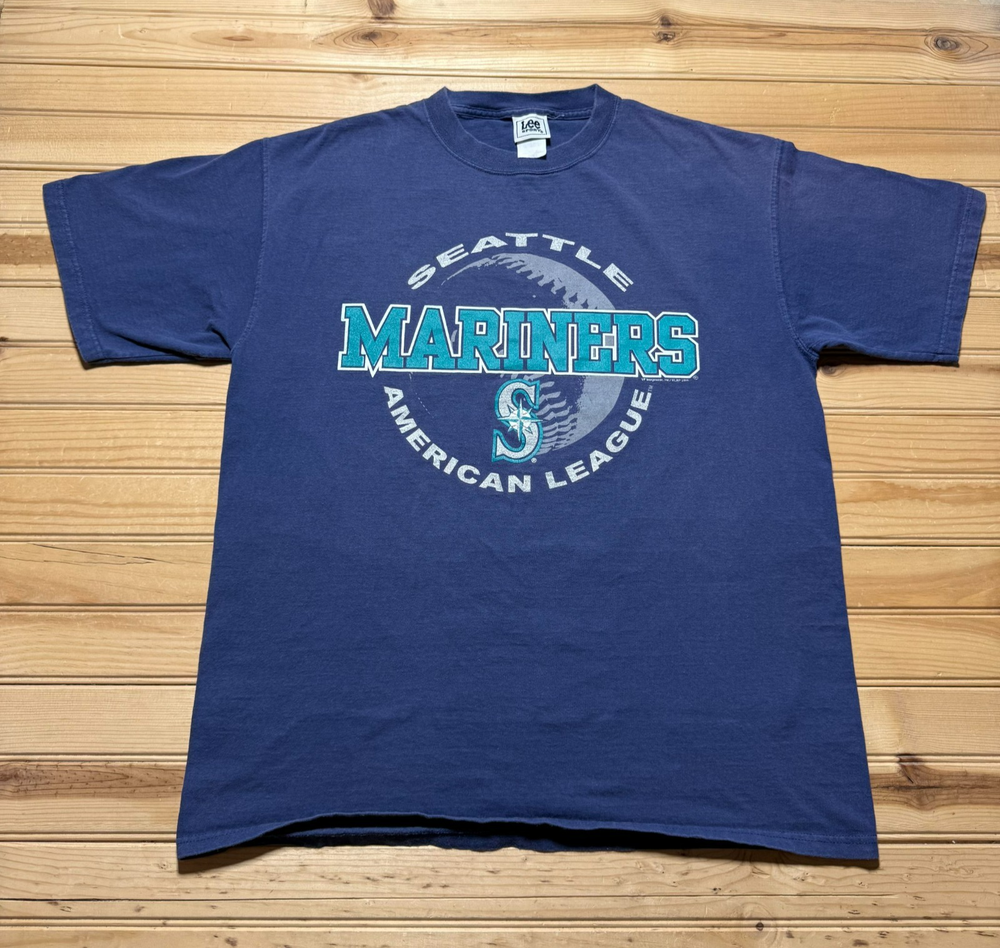 Vintage Y2K 2005 Seattle Mariners American League Big Spellout Shirt Size Large