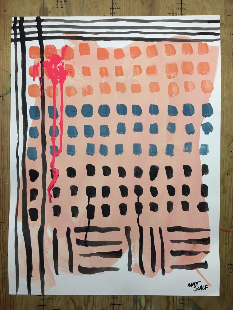 Matt Scalf 18x24 Abstract Contemporary Art ORIGINAL PAINTING Pop Modern Colorful