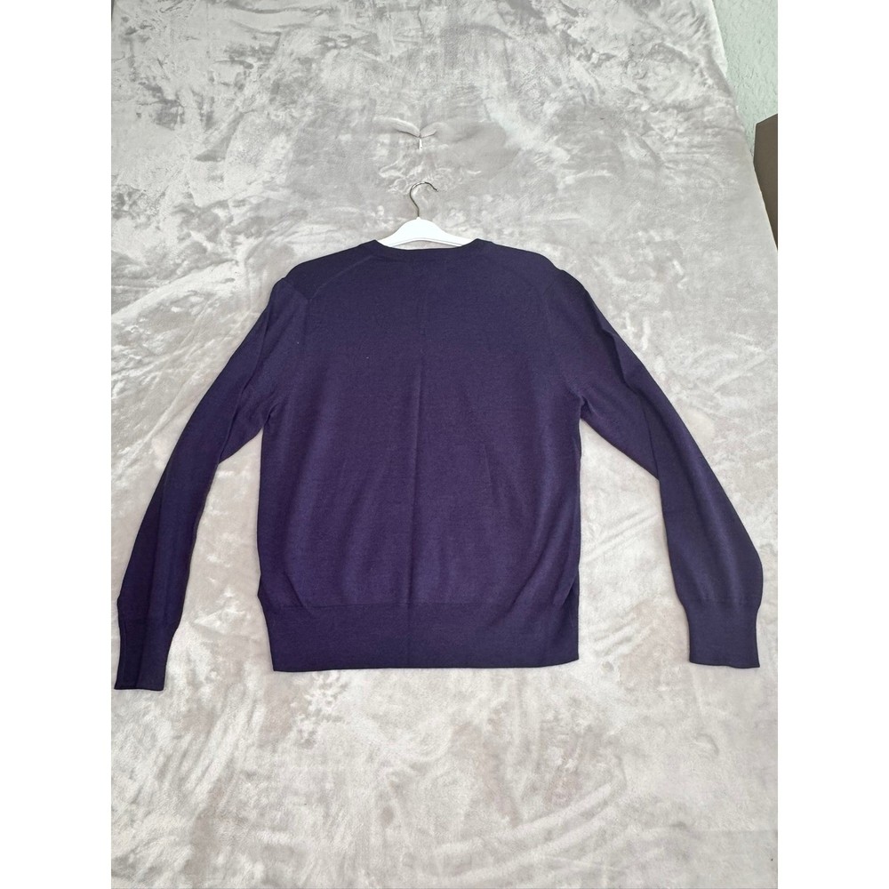 Brooks Brothers Mens Saxon Wool V Neck Pullover Sweater Medium Purple