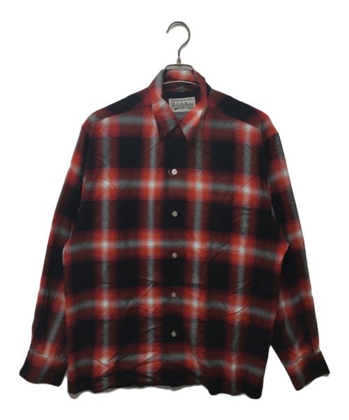 Wacko Maria Ombre Check Open Collar Long Sleeve Shirt Size L