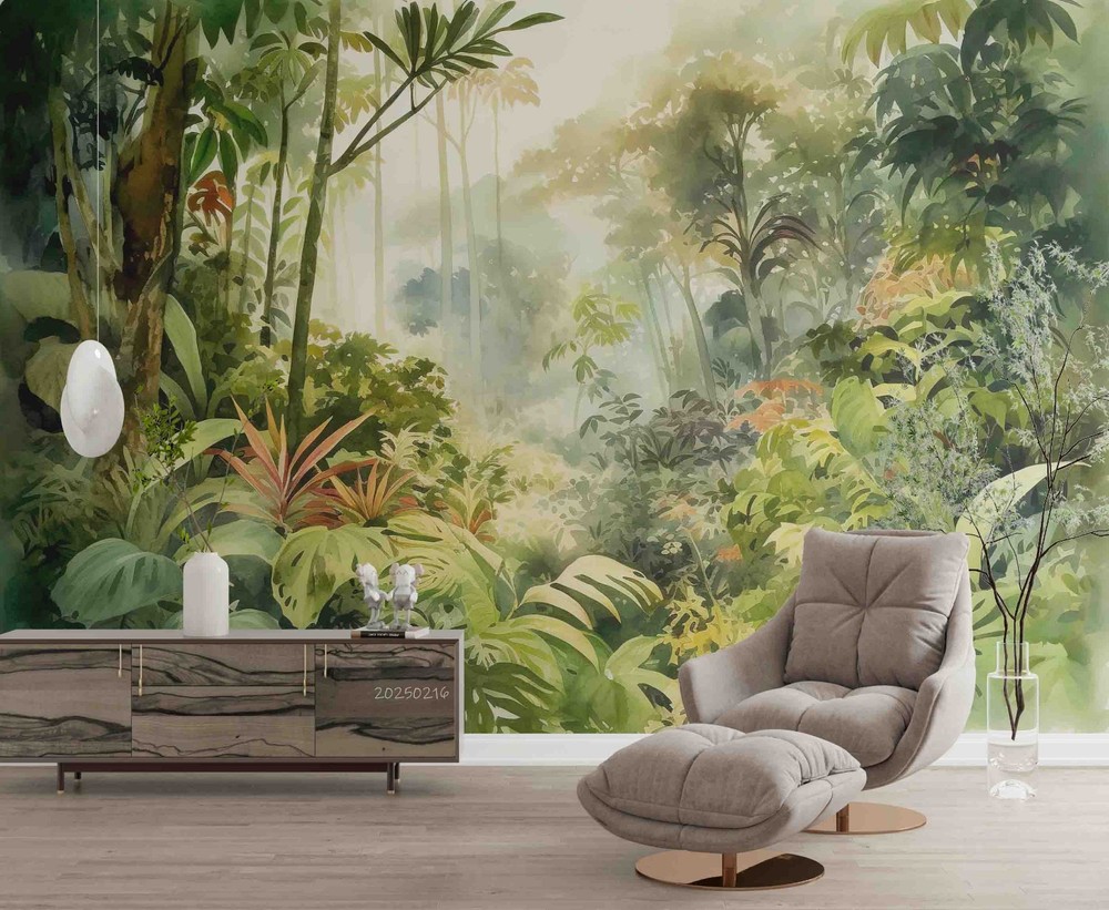 3D Tropical Jungle Illustration Wall Murals Wallpaper Murals Wall Sticker