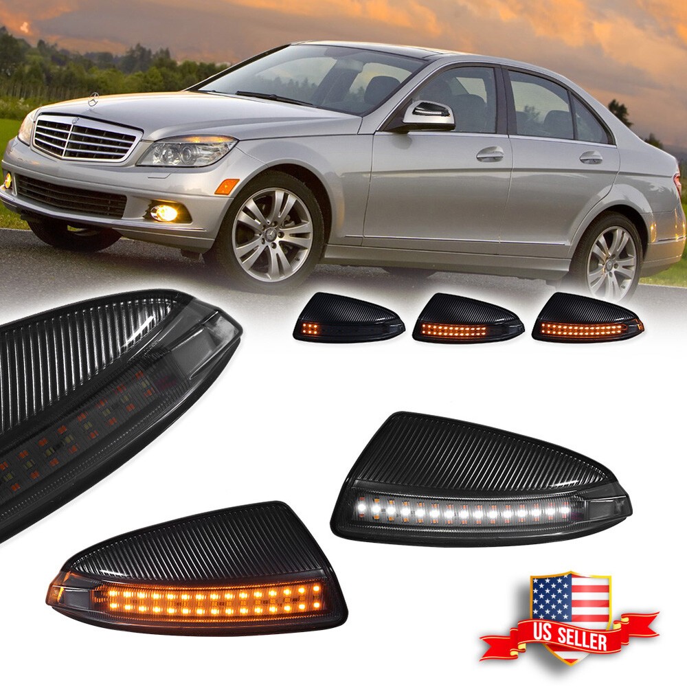 Benz C-Class W204 LED Mirror Signal Lights with Smoke Switchback