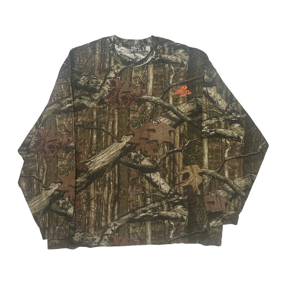 Mossy Oak Long Sleeve T-Shirt - 2XL Brown Cotton Blend