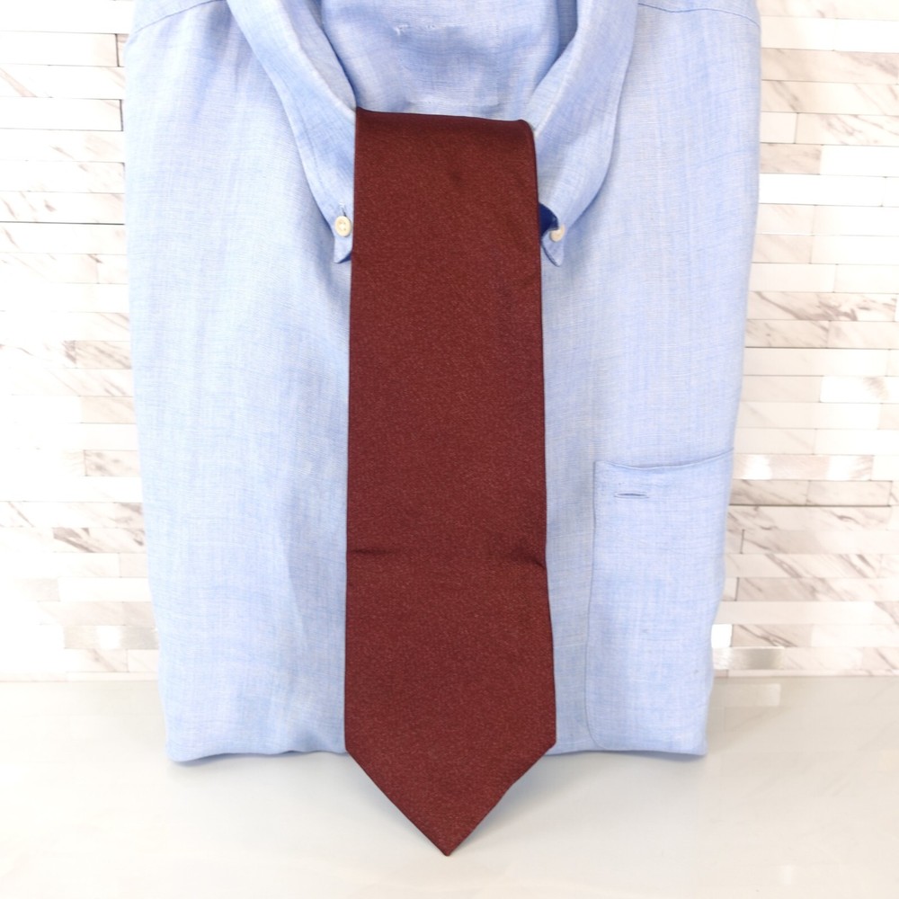 Comme Ca Du Mode Neck Tie Mens Red Wine Solid Simple Basic Wedding Groom Modern