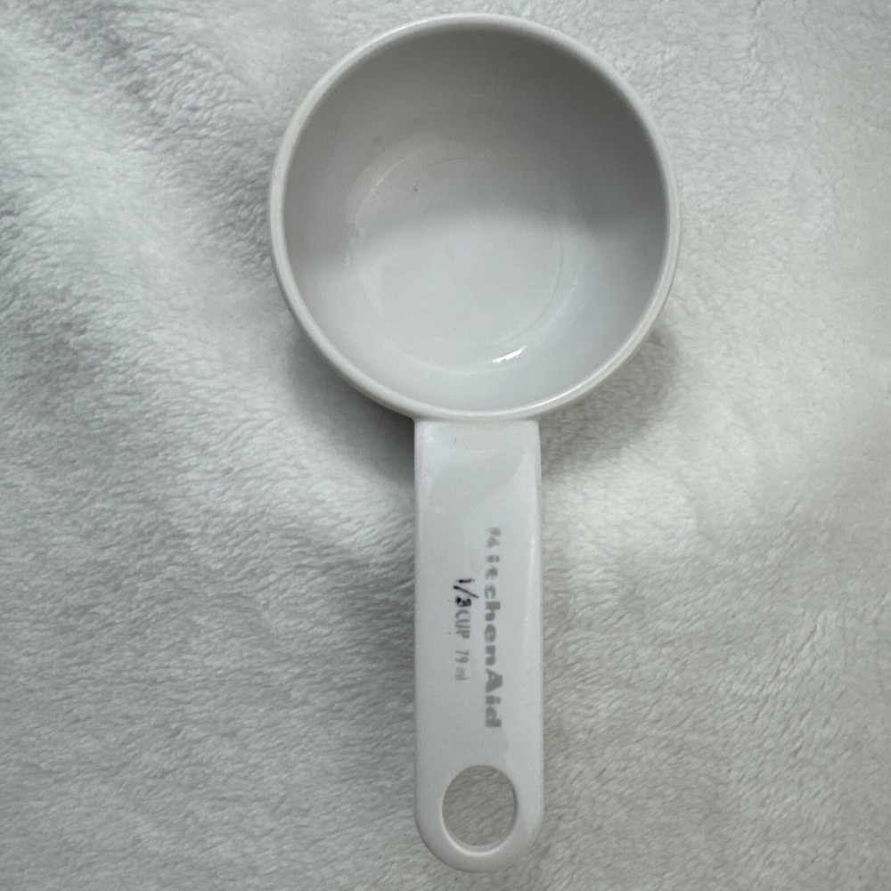 KitchenAid Classic 1/3 Cup Measuring Cup in White for Baking Cookies with Minor Flaws
