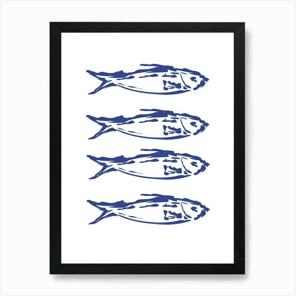 Four Fish Art Print Framed Wall Art Poster Canvas Print Picture