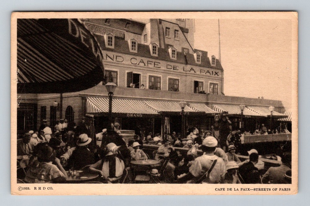 France- Paris Cafe De La Paix Streets Of Paris Old Post Card PC Vintage Postcard