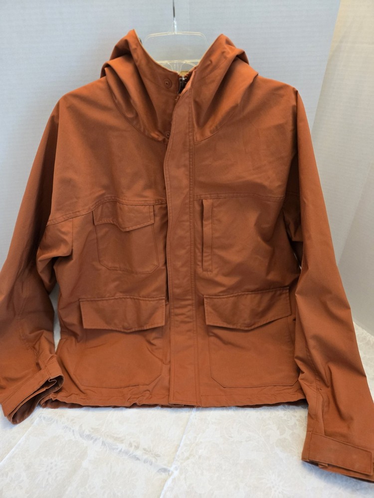 Uniqlo Mountain Rain coat Parka style Men's L Orange Rain Repellent mid-length