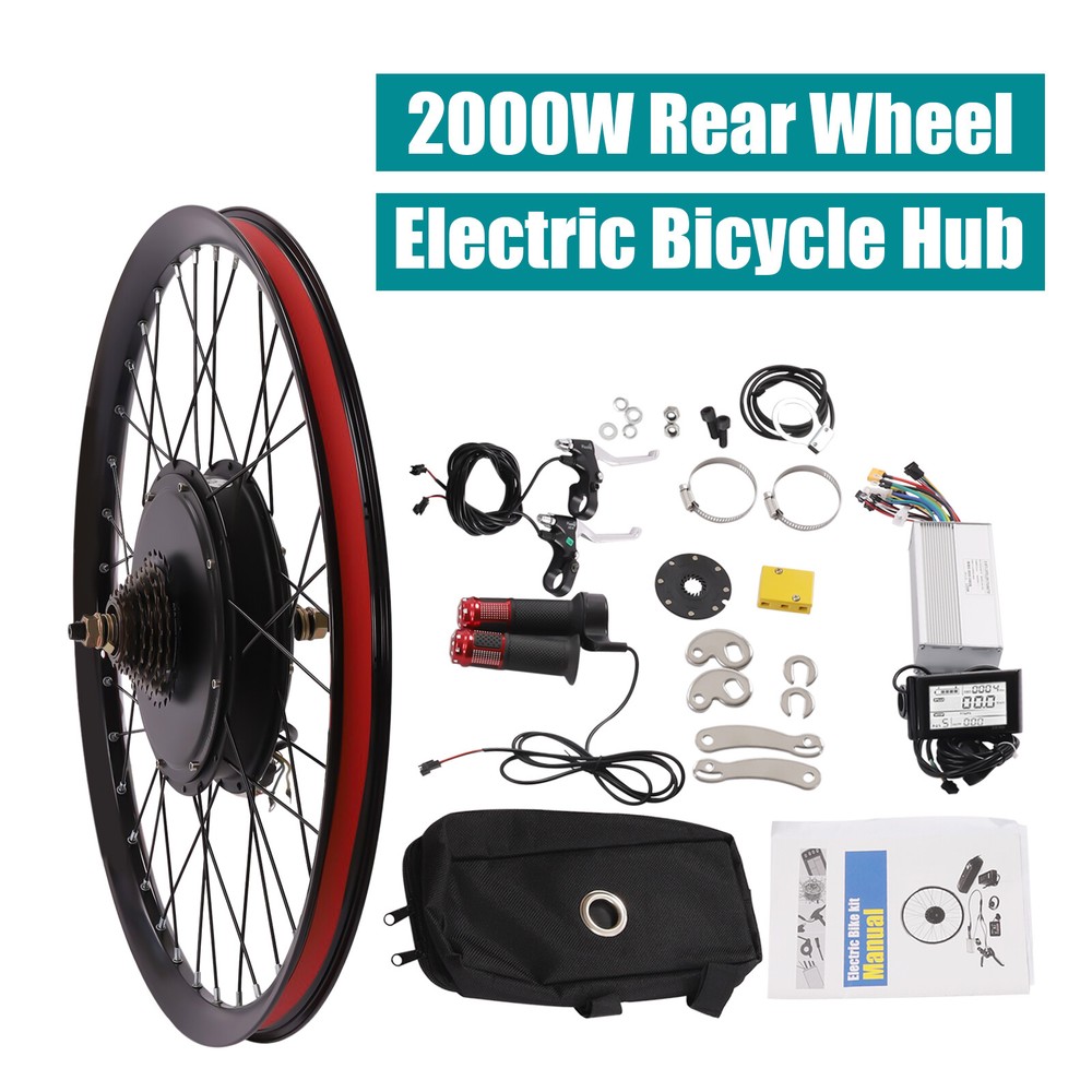 29Inch 2000W 48V  Electric Bicycle E-Bike Conversion Kit Motor 9-speed Flywheel