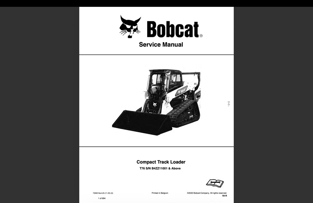 Bobcat T76 Service Repair Manual, Workshop Manual