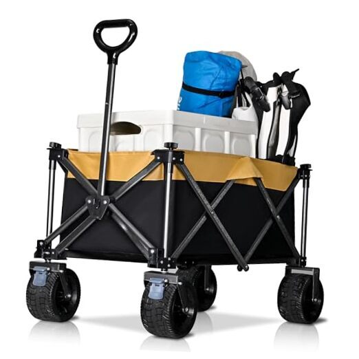 Collapsible Wagon - Foldable Beach Cart Large Capacity with All-Terrain