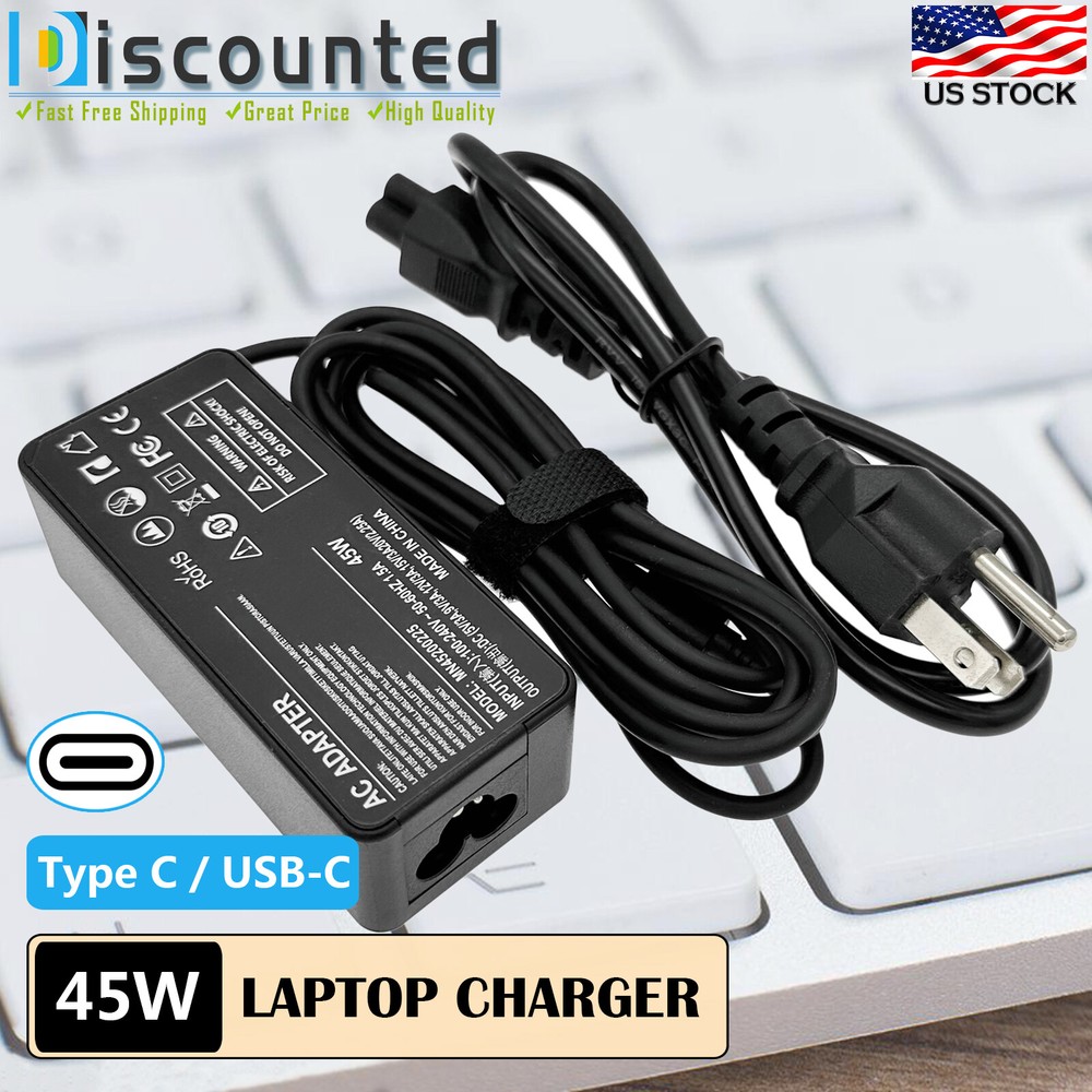 AC Adapter Power Cord USB-C Charger 45W For Lenovo 14e Chromebook 81MH Type