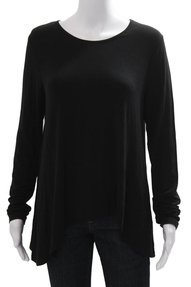 T Alexander Wang Womens Basic Tunic T-Shirt Black Polyester Long Sleeve Size LFree Shipping in US $100+ Orders | $6.95 Orders Below