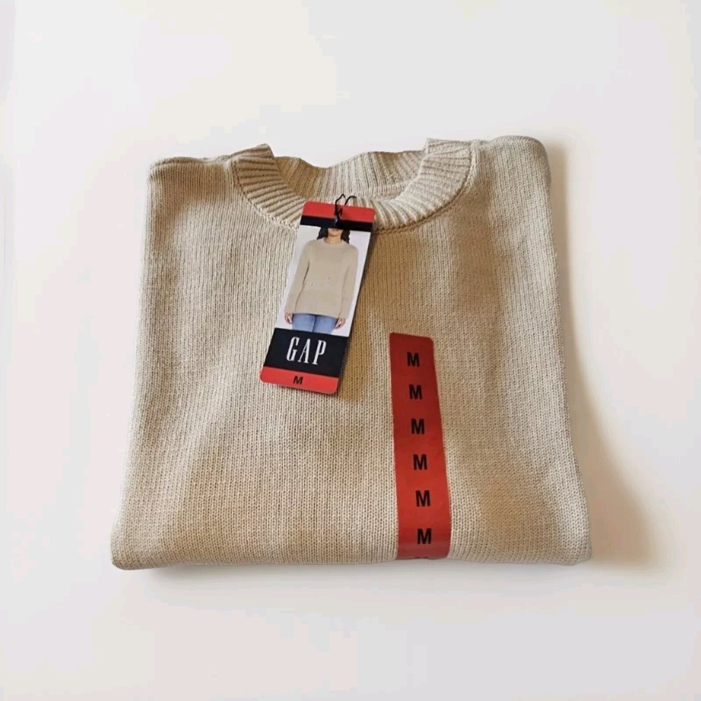 NWT Gap Women's Crewneck Cotton Sweater With Side Slits Size Medium
