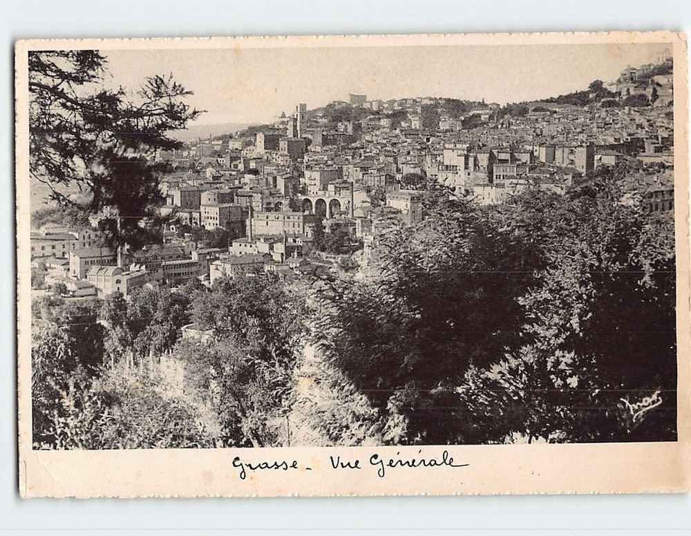 Postcard Panoramic View Grasse France
