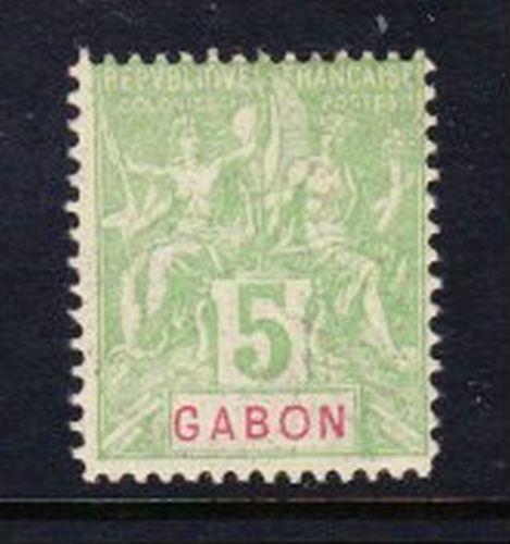 Album Treasures Gabon Scott #19  5c Navigation & Commerce Mint Lightly Hinged