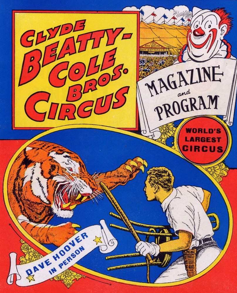 Decoration Poster.Home room art.Interior design.Beatty Cole Circus.Tiger.7429