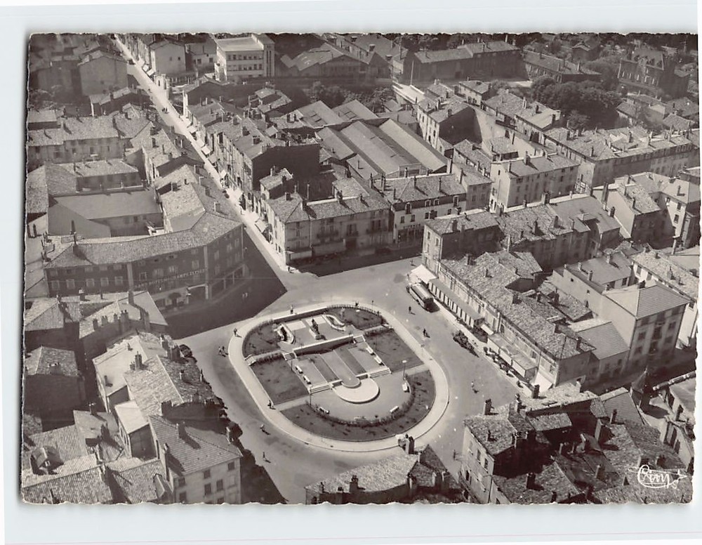 Postcard Aerial View of New Place de la Barre Macon France