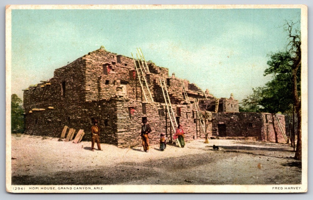 Fred Harvey~Arizona~Pueblo Hopi House In Grand Canyon Natl Park~Vintage Postcard