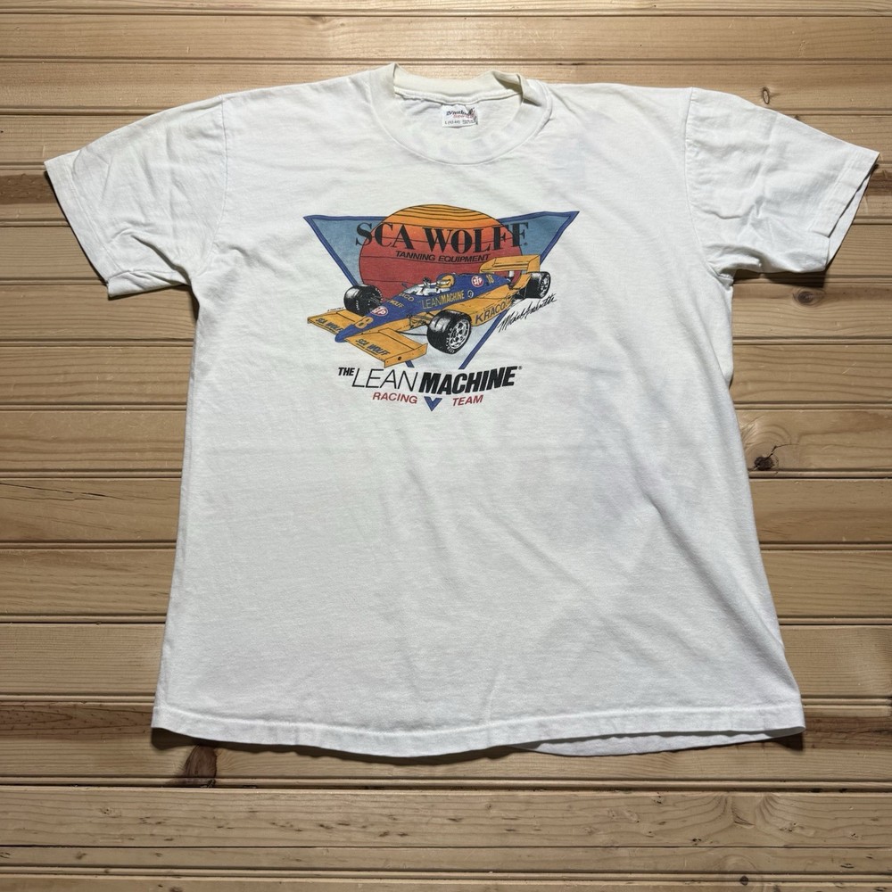 Vintage 80s Lean Machine Racing Kraco Indy Car Danny Sullivan Shirt Size Large