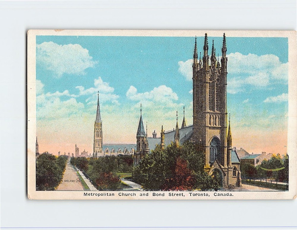 Postcard Metropolitan Church & Bond Street Toronto Ontario Canada