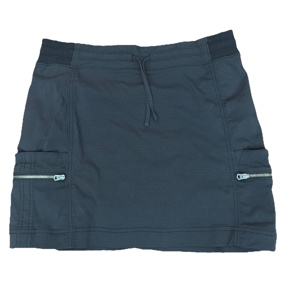 Athleta Trekkie Black Skort Athleisure Lined Cargo Skirt with Pockets Size 8