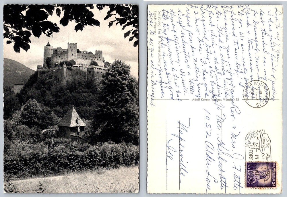 Hohensalzburg Fortress Salzburg Austria RPPC Postcard 1962 Postmarked