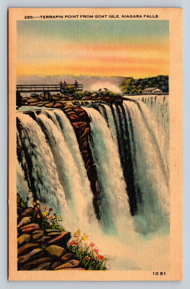 Terrapin Point From Goat Isle Niagara Falls NY VINTAGE Postcard
