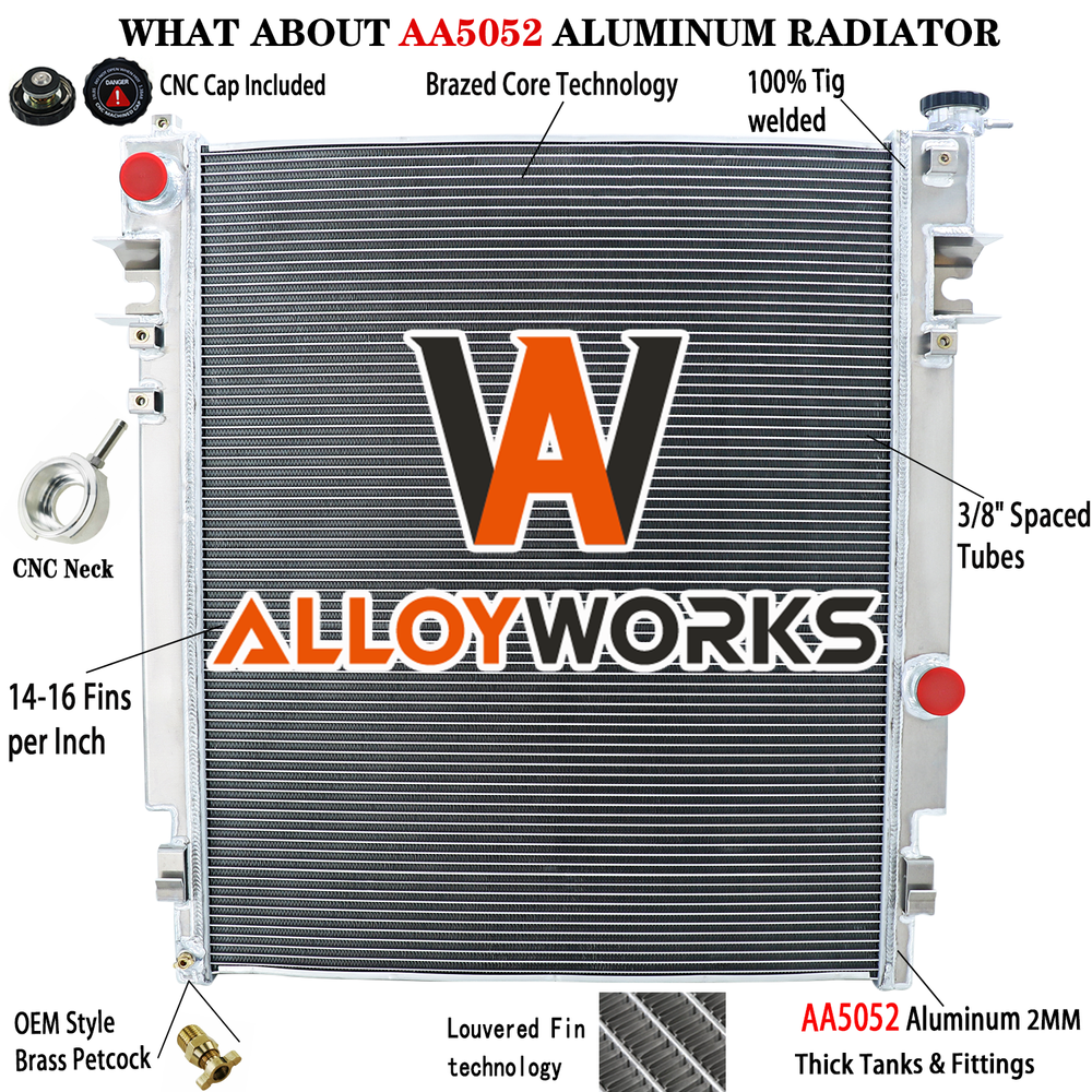 2 Row Aluminum Radiator For 2010 2012 2011 Dodge Ram 2500 3500 4500 6.7L Diesel