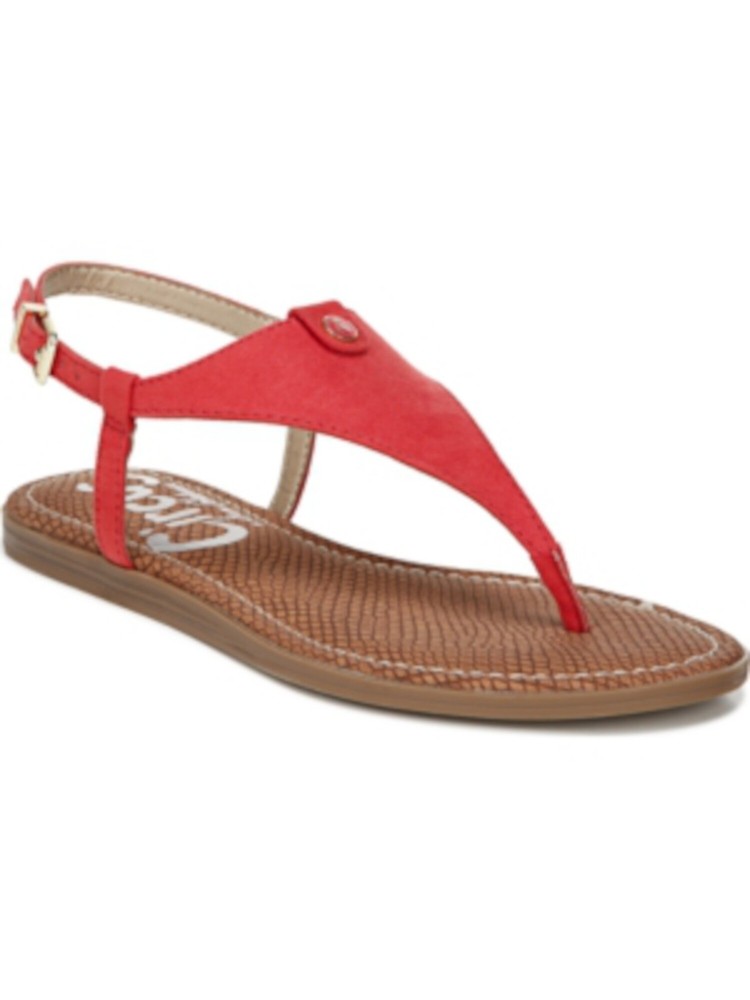 Sam Edelman Circus Coral Logo Carolina Wedge Thong Sandals Women Size 9.5 M