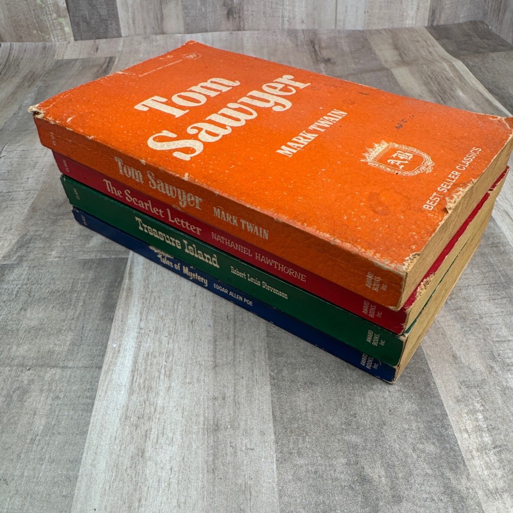 Vintage AB Best Seller Classics Books Lot of 4 PB Tom Sawyer Scarlet Letter