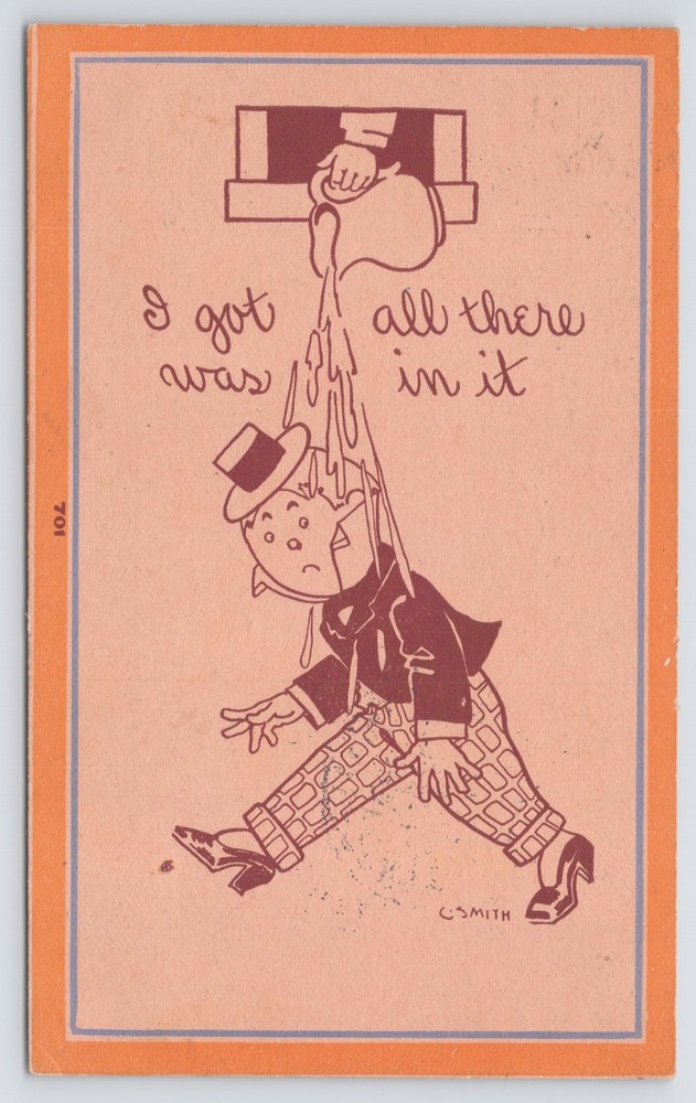 Comics~I Got All There Was In It B&W Card~Vintage Postcard