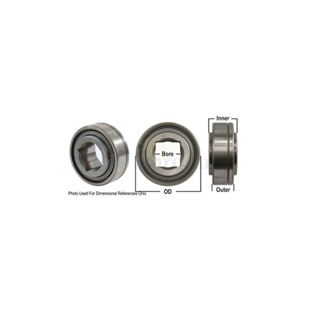 A-W208PPB6-P-AI Disc Bearing; Spherical, Square Bore, Pre-Lube
