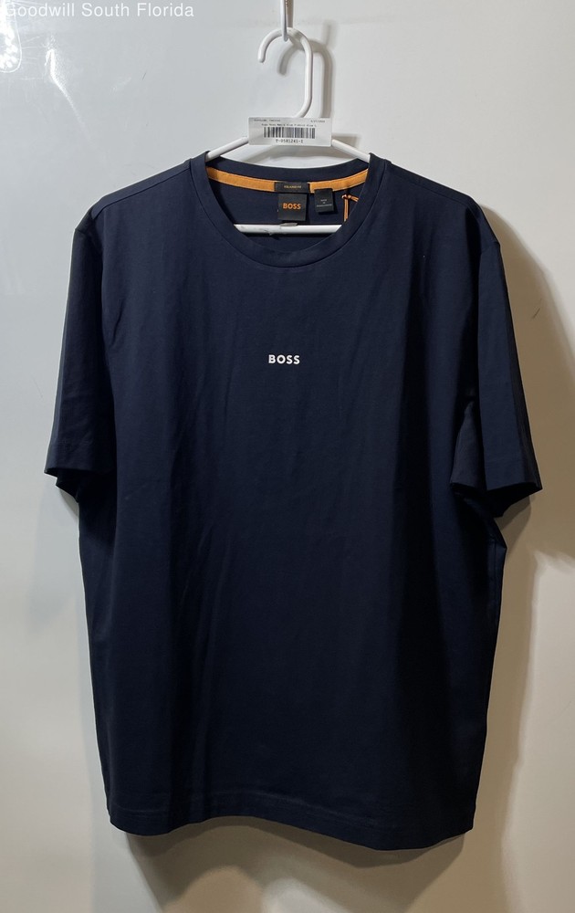 Hugo Boss Mens Blue Relaxed Fit Crew Neck Short Sleeve Pullover T-Shirt Size L
