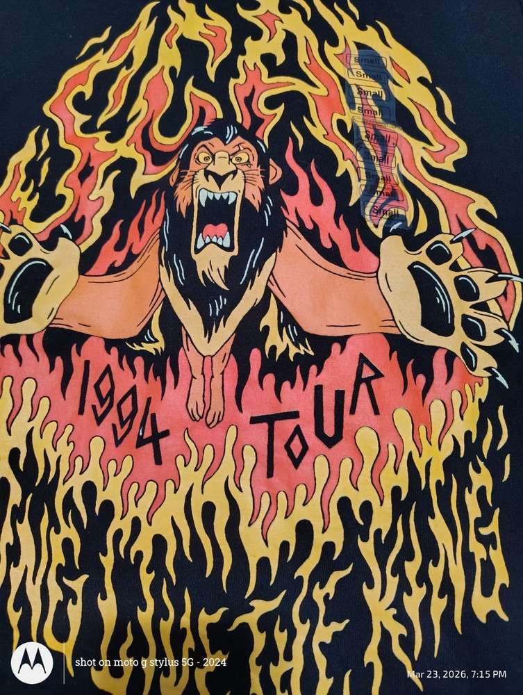 Disney Lion King Scar 1994 Tour Shirt Long Live The King Graphic Tee Small NWT