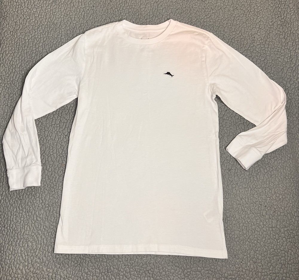 Tommy Bahama Boys Size Large Long Sleeve Shirt With Logo White Shirt