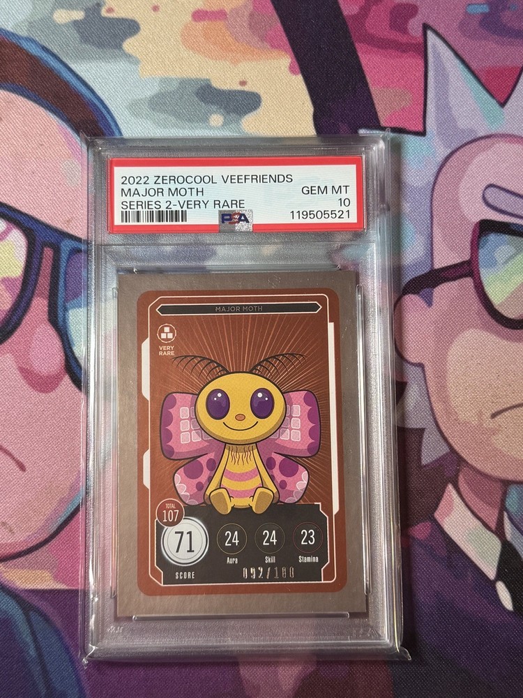 Veefriends Trading Cards Very Rare 92/100 Major Moth Foil PSA 10 - POP  1 🏆🏆🏆