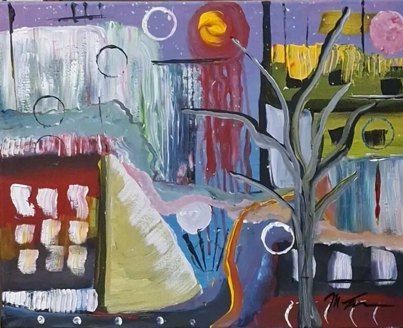 Styx, Acrylic Painting - 16x20 Hand Painted Artwork on Canvas