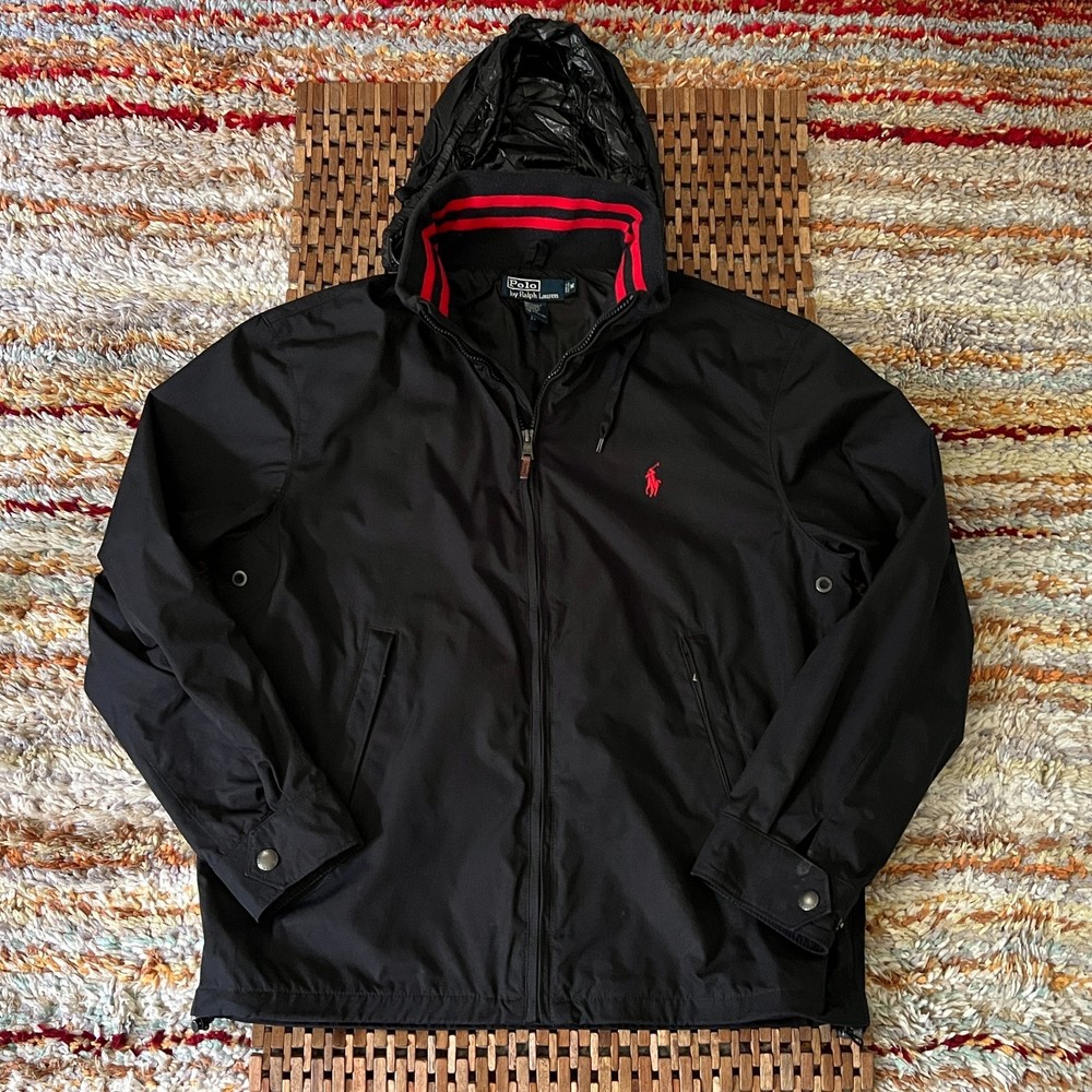 Polo Ralph Lauren Full Zip Windbreaker Jacket Hoodie Midnight Navy Blue Medium M