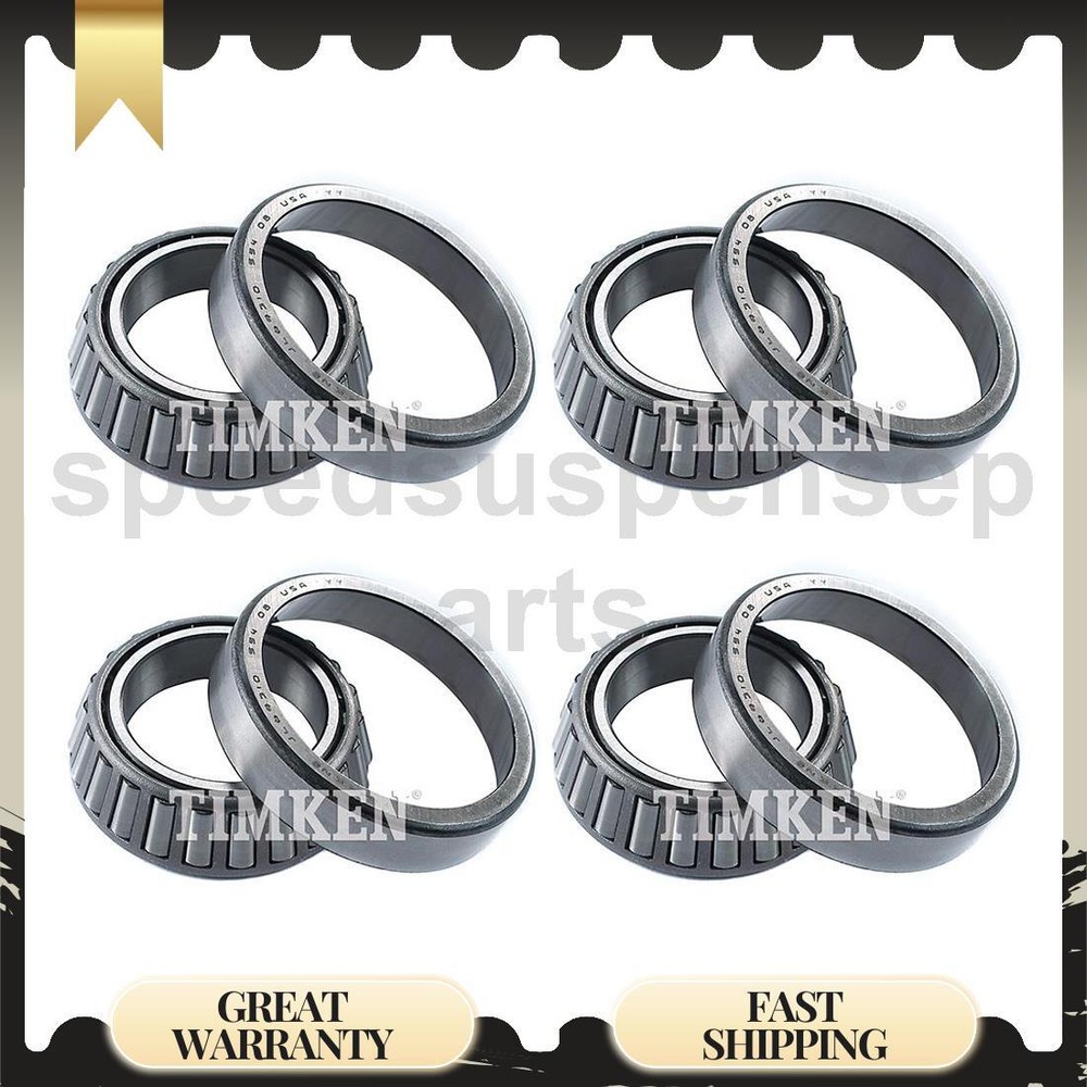 4 Front Inner Outer Wheel Bearing and Race Set Fits 2001 Kia Rio 2002 Kia Rio