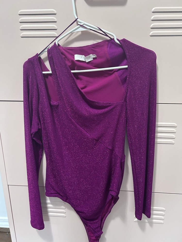 ASTR THE LABEL Bodysuit Women's Large Dusty Pink Long Sleeve Stretch New