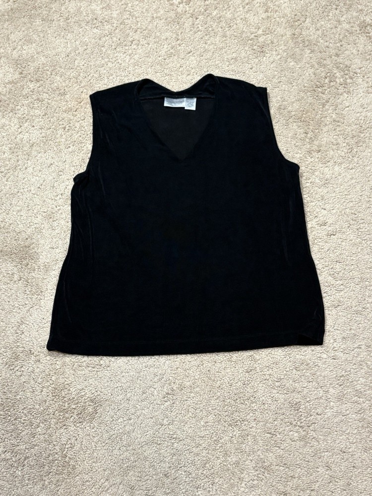 Travelers Chico's Womens Shirt Size 3 Black Soft Classic Dressy Stretch Comfort