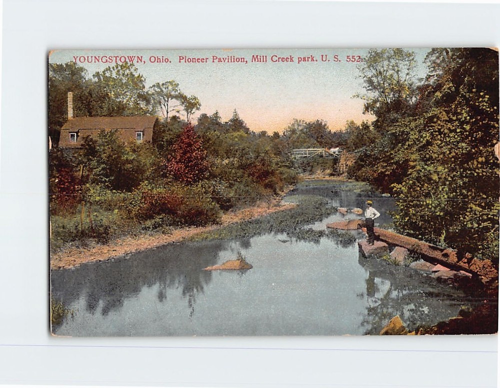 Postcard Pioneer Pavilion Mill Creek Park Youngstown Ohio USA